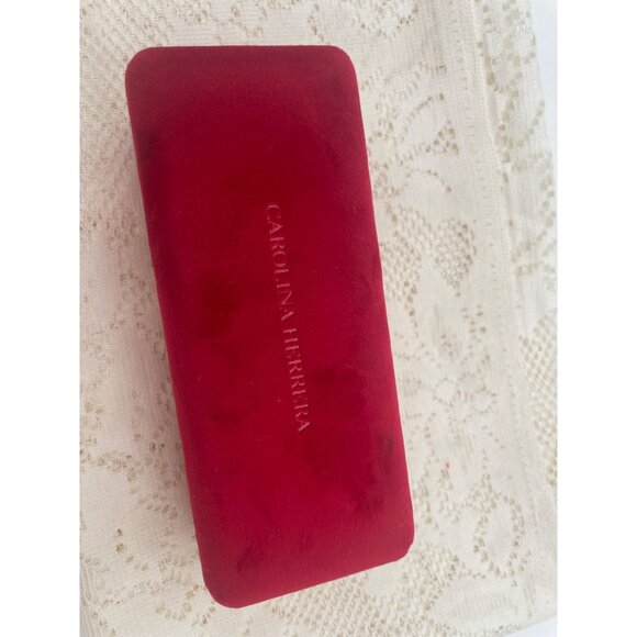 Carolina Herrera Red Velvet Jewelry Box 6" X 2.75"/Luxurious Storage Case With C - Picture 1 of 6